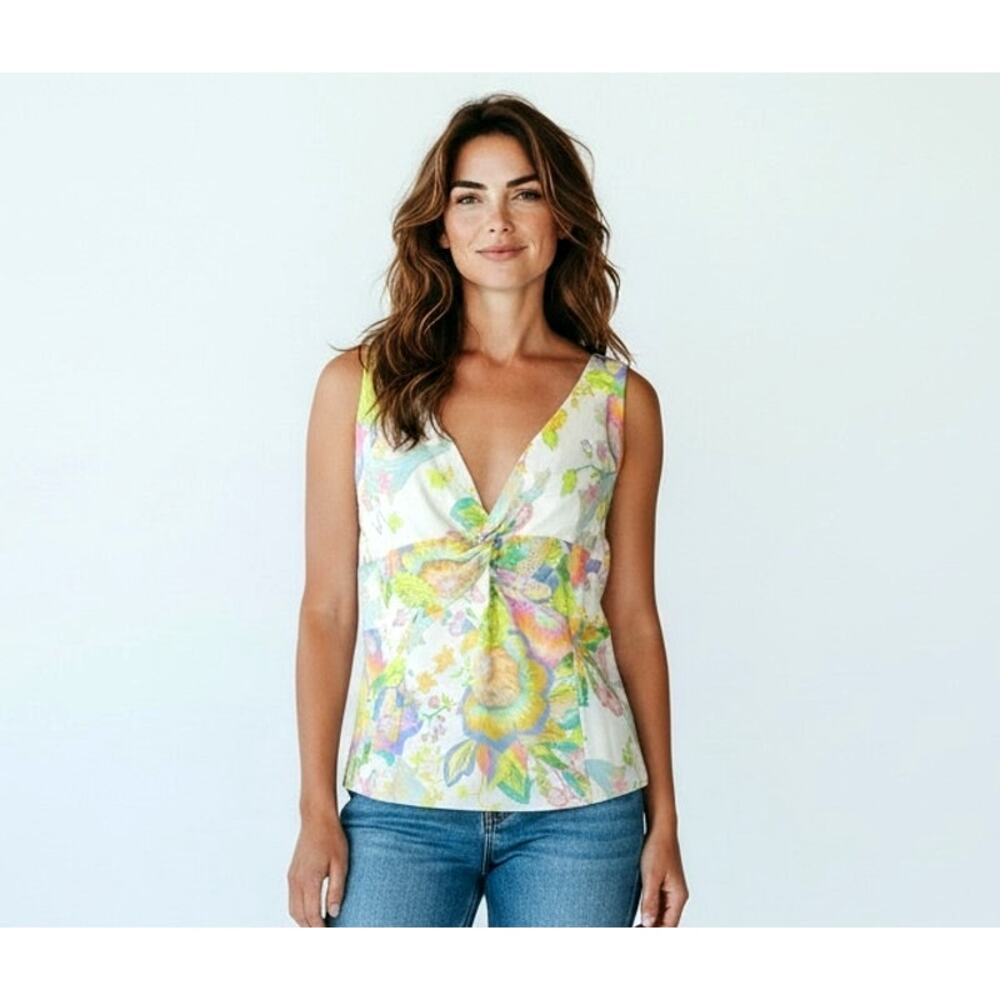 Pilar Rossi Vintage 100% Silk Floral Blouse Size 10 Made in USA 90s Cottagecore